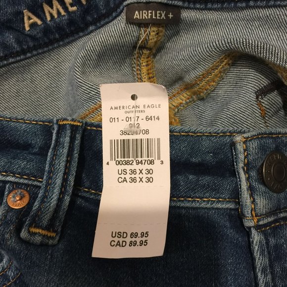 American Eagle Airflex+ Slim Medium Repair Crackle Distressed 36 x 30 - Picture 4 of 5